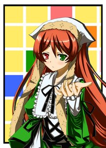 Rating: Safe Score: 0 Tags: 1girl black_ribbon blush dress frills green_eyes head_scarf heterochromia image long_hair long_sleeves looking_at_viewer red_eyes ribbon solo suiseiseki upper_body very_long_hair User: admin