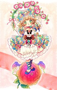 Rating: Safe Score: 0 Tags: 1girl ankle_lace-up blonde_hair bow cross-laced_footwear dress flower frilled_dress frills full_body green_eyes hat hinaichigo image leg_ribbon long_hair looking_at_viewer ribbon smile solo User: admin