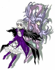 Rating: Safe Score: 0 Tags: 2girls barasuishou black_wings boots dress frills full_body hairband image knee_boots long_hair long_sleeves multiple_girls pair red_eyes rose suigintou very_long_hair wings User: admin