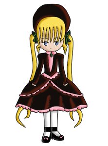 Rating: Safe Score: 0 Tags: 1girl blonde_hair blue_eyes dress full_body image long_hair long_sleeves pantyhose shinku shoes simple_background solo standing striped twintails very_long_hair white_background white_legwear User: admin