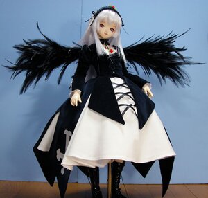 Rating: Safe Score: 0 Tags: 1girl black_dress black_wings boots doll dress feathers frills full_body hairband long_hair long_sleeves looking_at_viewer open_mouth pink_eyes ribbon rose silver_hair smile solo standing suigintou wings User: admin