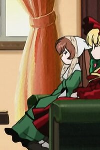 Rating: Safe Score: 0 Tags: 2girls blonde_hair blurry blurry_foreground brown_hair curtains depth_of_field dress image long_hair multiple_girls solo standing suiseiseki window User: admin