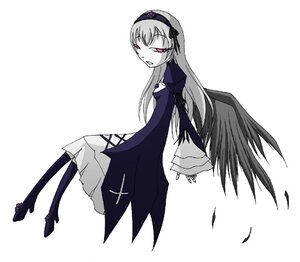 Rating: Safe Score: 0 Tags: 1girl black_wings dress feathered_wings feathers frilled_sleeves frills full_body hairband image long_hair long_sleeves looking_at_viewer pink_eyes shoes simple_background solo striped suigintou white_background wings User: admin