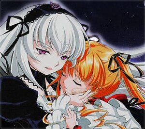 Rating: Safe Score: 0 Tags: 2girls black_ribbon closed_eyes flower hair_ribbon hairband image long_hair long_sleeves multiple_girls pair ribbon rose shinku suigintou tears traditional_media twintails User: admin