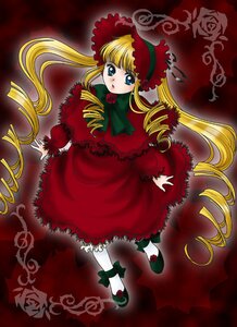 Rating: Safe Score: 0 Tags: 1girl blonde_hair blue_eyes bonnet bow bowtie dress drill_hair flower frills full_body green_bow image long_hair long_sleeves looking_at_viewer red_dress rose shinku shoes solo standing twin_drills twintails very_long_hair white_legwear User: admin