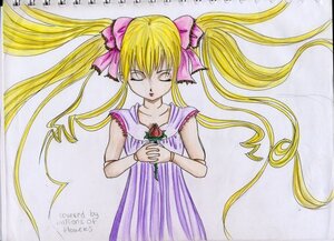 Rating: Safe Score: 0 Tags: 1girl blonde_hair closed_eyes dress floating_hair flower fruit hands_clasped image long_hair pink_bow pink_ribbon shinku solo twintails very_long_hair User: admin