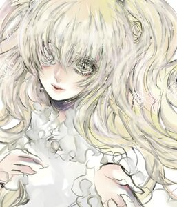 Rating: Safe Score: 0 Tags: 1girl bangs blonde_hair flower image kirakishou long_hair looking_at_viewer simple_background sketch solo User: admin