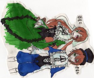 Rating: Safe Score: 0 Tags: 2girls blue_dress brown_hair dress frills green_dress green_eyes hat heterochromia holding_hands image long_hair long_sleeves looking_at_viewer multiple_girls open_mouth pair red_eyes short_hair siblings sisters smile souseiseki suiseiseki top_hat twins very_long_hair User: admin