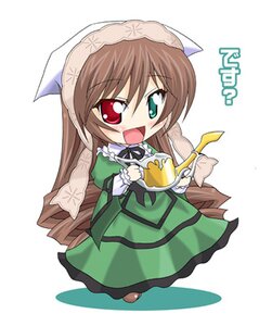 Rating: Safe Score: 0 Tags: 1girl :d brown_hair chibi dress food frills full_body green_dress green_eyes head_scarf heterochromia image long_hair long_sleeves looking_at_viewer open_mouth red_eyes simple_background smile solo suiseiseki very_long_hair watering_can white_background User: admin