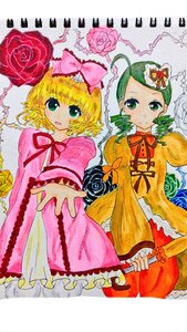 Rating: Safe Score: 0 Tags: 2girls blonde_hair bow dress drill_hair flower frills green_eyes green_hair hat hina_ichigo hinaichigo image kanaria looking_at_viewer multiple_girls open_mouth pair pink_bow pink_flower pink_rose rose short_hair smile traditional_media User: admin