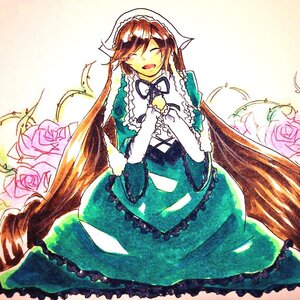 Rating: Safe Score: 0 Tags: 1girl braid brown_hair closed_eyes dress flower frills green_dress hat image long_hair long_sleeves open_mouth pink_flower pink_rose purple_rose red_flower red_rose rose smile solo suiseiseki traditional_media twin_braids very_long_hair white_rose yellow_rose User: admin