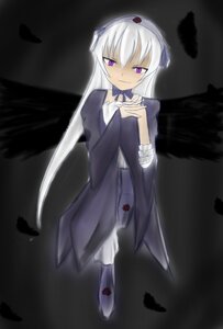 Rating: Safe Score: 0 Tags: 1girl bandages bird black_feathers black_wings feathered_wings feathers full_body image long_hair long_sleeves looking_at_viewer purple_eyes smile solo standing suigintou wings User: admin