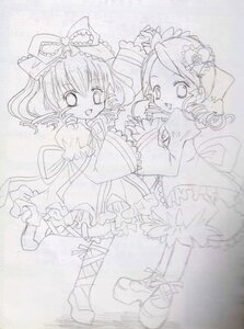 Rating: Safe Score: 0 Tags: 2girls bow dress drill_hair frills hina_ichigo hinaichigo image kanaria long_sleeves looking_at_viewer monochrome multiple_girls open_mouth pair ribbon short_hair siblings sisters smile traditional_media User: admin