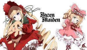 Rating: Safe Score: 0 Tags: 2girls blonde_hair bonnet bow dress drill_hair frills hina_ichigo hinaichigo image long_hair long_sleeves looking_at_viewer multiple_girls open_mouth pair ribbon shinku User: admin