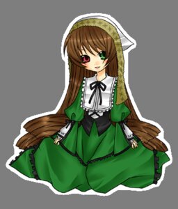 Rating: Safe Score: 0 Tags: 1girl brown_hair dress frills full_body green_dress green_eyes heterochromia image long_hair long_sleeves looking_at_viewer red_eyes simple_background solo suiseiseki very_long_hair white_background User: admin