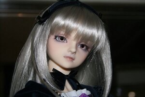 Rating: Safe Score: 0 Tags: 1girl bangs black_ribbon choker closed_mouth doll dress frills lips long_hair looking_at_viewer portrait ribbon solo suigintou User: admin