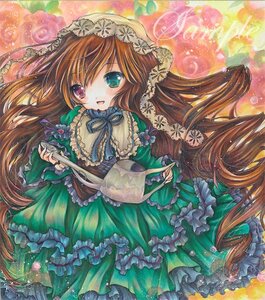 Rating: Safe Score: 0 Tags: 1girl brown_hair dress frills green_dress green_eyes heterochromia image lolita_fashion long_hair long_sleeves looking_at_viewer marker_(medium) open_mouth red_eyes ribbon smile solo suiseiseki traditional_media very_long_hair watercolor_(medium) User: admin