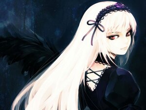 Rating: Safe Score: 0 Tags: 1girl bangs black_dress closed_mouth dress frills gothic_lolita hairband image juliet_sleeves lolita_fashion lolita_hairband long_hair long_sleeves looking_at_viewer puffy_sleeves red_eyes rose silver_hair solo suigintou wings User: admin