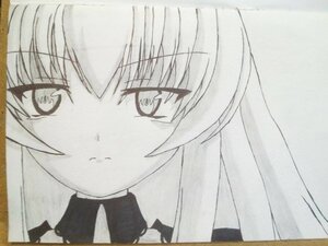 Rating: Safe Score: 0 Tags: 1girl anchovy_(girls_und_panzer) closed_mouth eyebrows_visible_through_hair face frown greyscale image long_hair looking_at_viewer monochrome simple_background solo suigintou traditional_media twintails User: admin