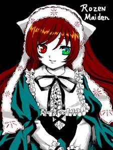 Rating: Safe Score: 0 Tags: 1girl closed_mouth dress frills green_eyes heterochromia image long_hair long_sleeves looking_at_viewer red_eyes ribbon simple_background smile solo suiseiseki upper_body User: admin