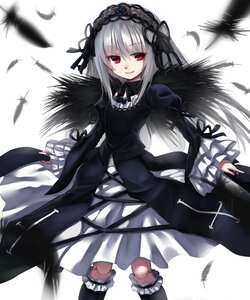 Rating: Safe Score: 0 Tags: 1girl bad_id bad_pixiv_id black_feathers black_wings doll_joints dress feathered_wings feathers frills hairband image joints juliet_sleeves lolita_fashion lolita_hairband long_hair long_sleeves looking_at_viewer pink_eyes red_eyes rose rozen_maiden silver_hair smile solo suigintou takemori_shintarou white_background white_feathers wings User: admin