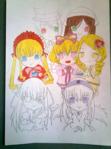 Rating: Safe Score: 0 Tags: blonde_hair blue_eyes bonnet bow drill_hair hair_ornament hat image looking_at_viewer multiple multiple_girls shikishi shinku simple_background smile suigintou tagme tomoe_mami traditional_media twin_drills twintails watercolor_(medium) User: admin