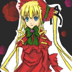 Rating: Safe Score: 0 Tags: 1girl blonde_hair blue_eyes bow bowtie dress flower green_bow green_neckwear image long_hair long_sleeves looking_at_viewer marker_(medium) red_dress red_flower red_rose rose shinku sidelocks simple_background solo twintails User: admin