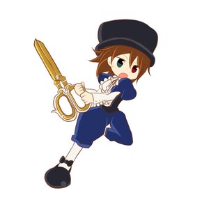 Rating: Safe Score: 0 Tags: 1girl :o black_headwear bow brown_hair chibi full_body green_eyes hat heterochromia holding image long_sleeves open_mouth pants red_eyes ribbon simple_background solo souseiseki top_hat white_background User: admin