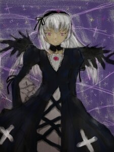 Rating: Safe Score: 0 Tags: 1girl black_dress black_wings detached_collar dress feathered_wings feathers flower frills hairband image long_hair long_sleeves looking_at_viewer night night_sky pink_eyes rose sky smile solo sparkle star_(sky) starry_sky suigintou wings User: admin
