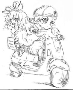 Rating: Safe Score: 0 Tags: 2girls drill_hair driving greyscale ground_vehicle hair_ribbon hat hinaichigo image kanaria monochrome motor_vehicle multiple_girls pair ribbon sketch twin_drills User: admin