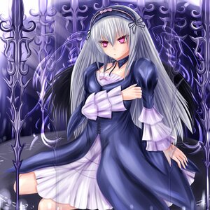 Rating: Safe Score: 0 Tags: 1girl breasts dress flower frills hairband image lolita_hairband long_hair long_sleeves looking_at_viewer pink_eyes ribbon rose silver_hair solo suigintou weapon wings User: admin