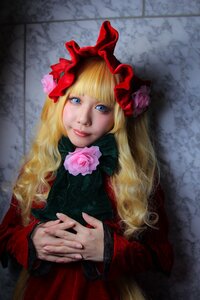 Rating: Safe Score: 0 Tags: 1girl blonde_hair blue_eyes flower hands_together lips long_hair looking_at_viewer own_hands_together pink_flower pink_rose realistic red_flower rose shinku solo User: admin