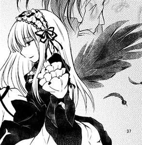 Rating: Safe Score: 0 Tags: dress frills greyscale hairband image lolita_hairband long_hair long_sleeves monochrome multiple_girls ribbon smile solo suigintou wings User: admin