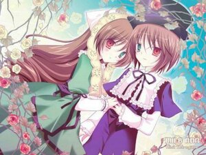 Rating: Safe Score: 0 Tags: 2girls 3girls brown_hair dress flower frills green_dress green_eyes hat heterochromia holding_hands image long_hair long_sleeves looking_at_viewer multiple_girls pair pink_flower pink_rose red_eyes rose short_hair siblings sisters souseiseki suiseiseki twins very_long_hair User: admin