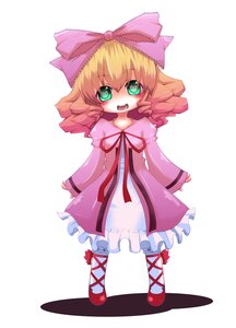 Rating: Safe Score: 0 Tags: 1girl blonde_hair blush bow dress drill_hair frills full_body green_eyes hair_bow hina_ichigo hinaichigo image long_sleeves looking_at_viewer open_mouth pantyhose pink_bow pink_dress ribbon shoes short_hair smile solo standing striped white_legwear User: admin