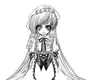 Rating: Safe Score: 0 Tags: 1girl blush dress eyebrows_visible_through_hair frills greyscale image long_hair long_sleeves looking_at_viewer monochrome ribbon simple_background solo suiseiseki very_long_hair white_background User: admin