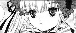 Rating: Safe Score: 0 Tags: 1girl blush eyebrows_visible_through_hair flower greyscale image long_hair looking_at_viewer monochrome rose shinku solo suigintou User: admin