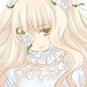 Rating: Safe Score: 0 Tags: 1girl flower hair_flower hair_ornament image kirakishou long_hair looking_at_viewer rose smile solo two_side_up white_flower white_rose yellow_eyes User: admin