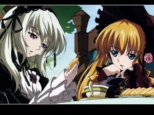 Rating: Safe Score: 0 Tags: 2girls blonde_hair flower frills hairband image letterboxed long_hair long_sleeves multiple_girls pair purple_eyes rose shinku silver_hair suigintou User: admin