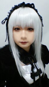 Rating: Safe Score: 0 Tags: 1girl bangs black_ribbon closed_mouth gothic_lolita grey_background hairband lips lolita_fashion long_hair looking_at_viewer portrait red_eyes ribbon simple_background solo suigintou User: admin