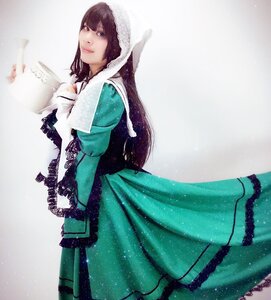 Rating: Safe Score: 0 Tags: 1girl bangs dress frills green_dress long_hair solo standing suiseiseki User: admin