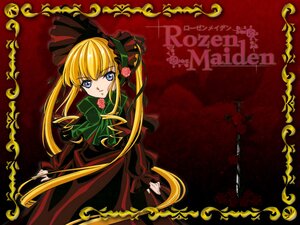 Rating: Safe Score: 0 Tags: 1girl blonde_hair blue_eyes bonnet bow bowtie dress flower green_bow image long_hair long_sleeves looking_at_viewer red_dress rose shinku sidelocks solo twintails User: admin