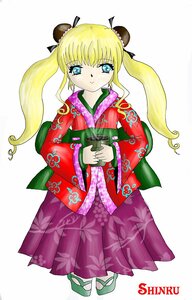 Rating: Safe Score: 0 Tags: 1girl auto_tagged blonde_hair blue_eyes double_bun floral_print full_body image japanese_clothes kimono long_hair long_sleeves looking_at_viewer shinku solo striped tabi twintails User: admin