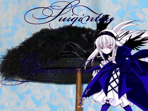 Rating: Safe Score: 0 Tags: 1girl black_wings dress feathers flower frills hairband image long_hair long_sleeves looking_at_viewer ribbon rose silver_hair solo suigintou wings User: admin