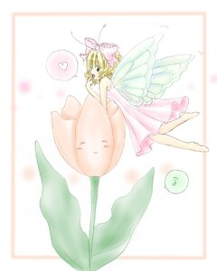Rating: Safe Score: 0 Tags: 1girl ? barefoot blonde_hair bow dress eighth_note fairy fairy_wings green_eyes heart hinaichigo image musical_note pink_dress see-through short_hair solo spoken_heart spoken_question_mark striped striped_background vertical_stripes wings User: admin