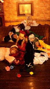 Rating: Safe Score: 0 Tags: 6+girls blonde_hair closed_eyes dress flower hat long_hair multiple_boys multiple_cosplay multiple_girls red_rose rose tagme User: admin