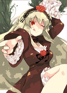 Rating: Safe Score: 0 Tags: 1girl :q ;p commentary_request dress flower frills hairband image lolita_fashion lolita_hairband long_hair long_sleeves one_eye_closed red_eyes red_flower red_rose rose rozen_maiden silver_hair smile solo suigintou tongue tongue_out umitsuki wings User: admin