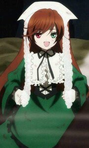 Rating: Safe Score: 0 Tags: 1girl :d brown_hair dress frills green_dress green_eyes heterochromia image long_hair long_sleeves looking_at_viewer open_mouth red_eyes smile solo suiseiseki very_long_hair User: admin