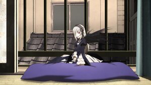 Rating: Safe Score: 0 Tags: 1girl bangs black_wings dress eyebrows_visible_through_hair flower frills hairband image indoors juliet_sleeves long_hair long_sleeves looking_at_viewer puffy_sleeves red_eyes rose silver_hair sitting solo suigintou very_long_hair wide_sleeves wings User: admin