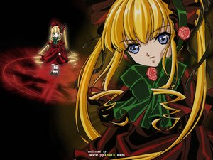 Rating: Safe Score: 0 Tags: 1girl blonde_hair blue_eyes bonnet bow bowtie dress flower green_bow image long_hair long_sleeves looking_at_viewer red_dress rose shinku sidelocks solo twintails very_long_hair watermark User: admin